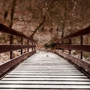 Téli táj, erdei híd -  Miskolc-Lillafüred - Molnár-szikla